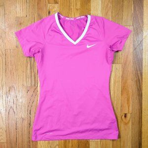 Nike Pro dri-fit pink work out v neck tee